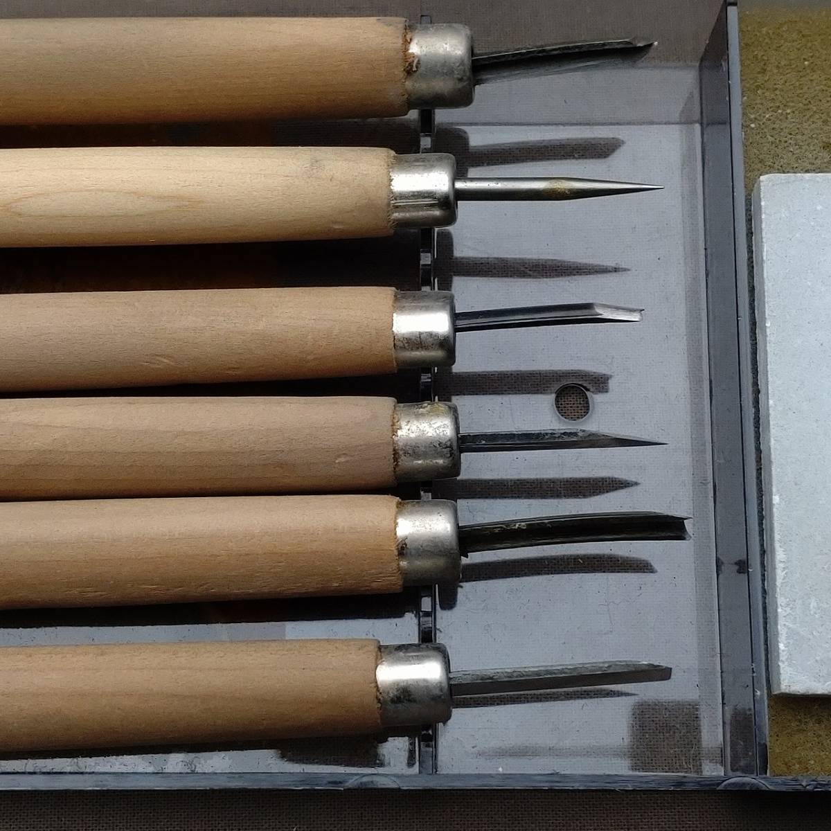 サンスター彫刻刀 6本セット バラン 砥石付き　【1865】_画像5