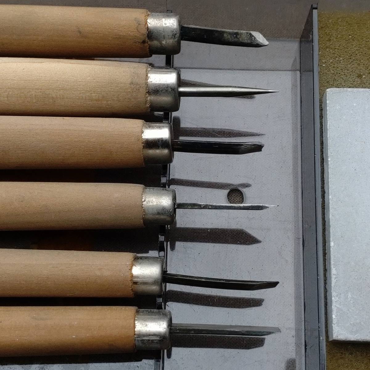 サンスター彫刻刀 6本セット バラン 砥石付き　【1865】_画像4