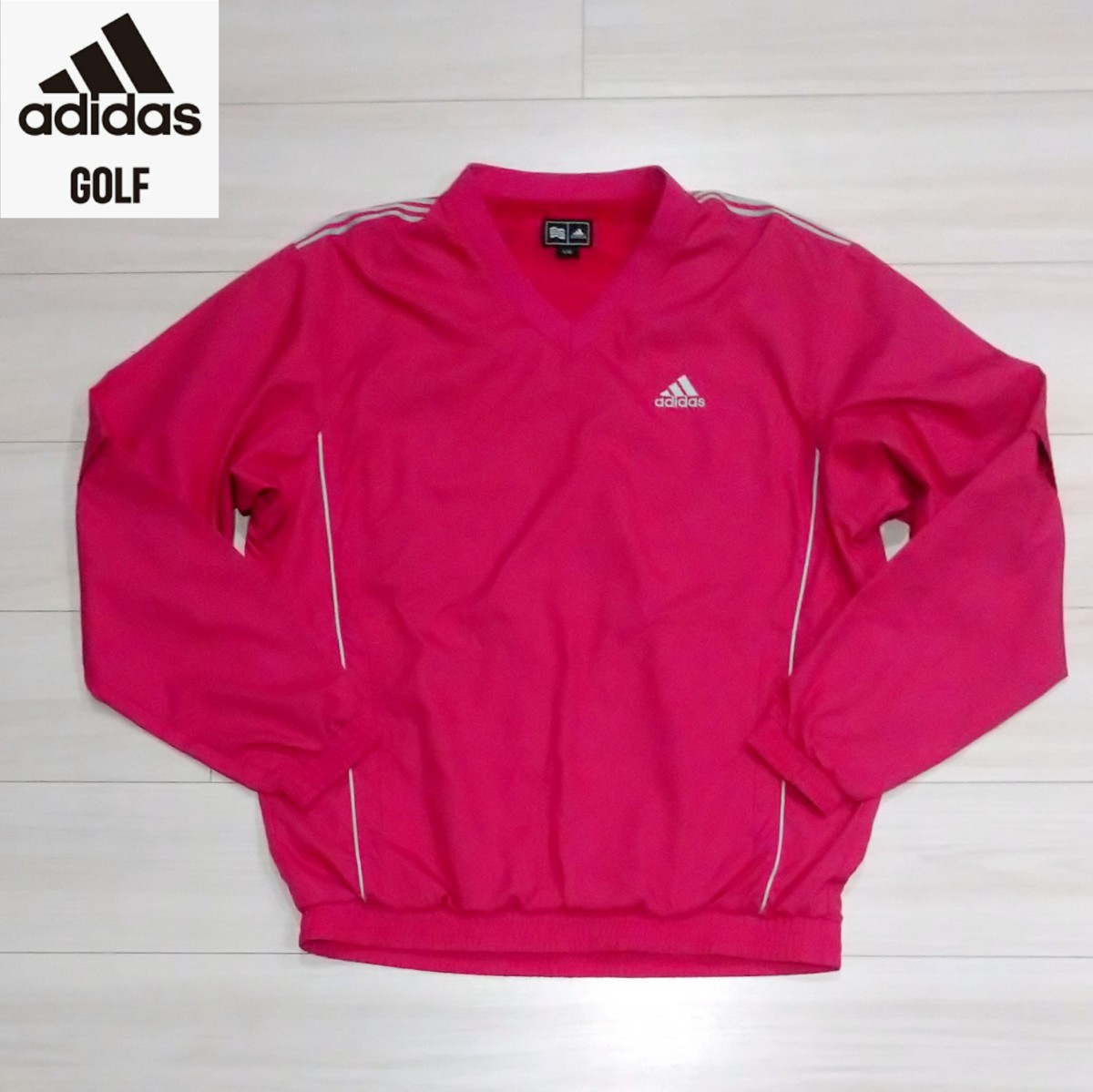 新品に近い adidas GOLF 2way ナイロンジャケット L メンズ 防風裏地付き 長袖スニード アディダス ゴルフ テーラーメイド 美品_画像1