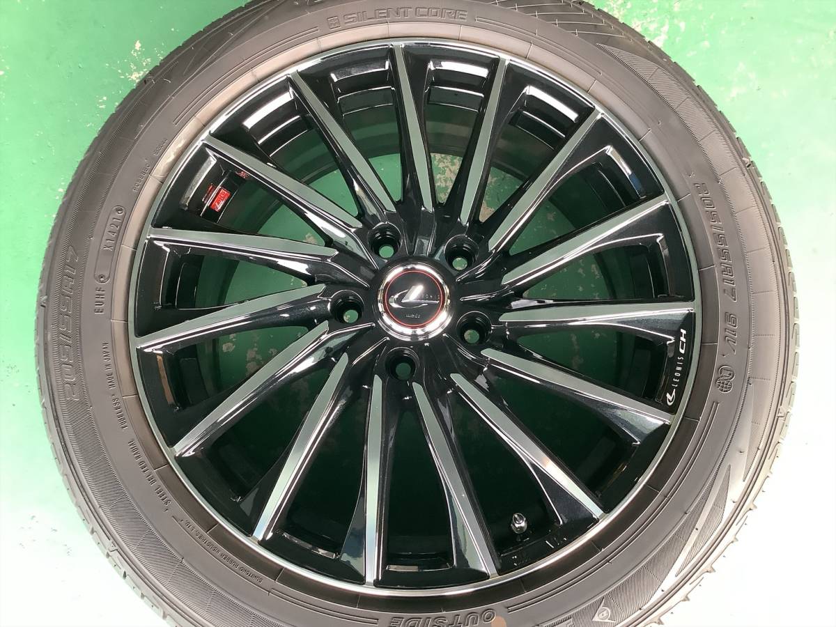 【展示品+中古】レオニス CH 17x7J 5H 114.3 +53 4本 1台分 205/55R17 ノア ヴォクシー エスクァイア ステップワゴン ウェッズ ブラック/P_画像2