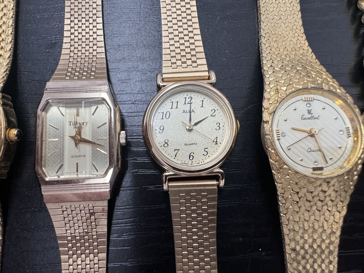 x8 ゴールドカラー クォーツ 腕時計 大量 まとめ売り まとめ ジャンク TIA_画像4