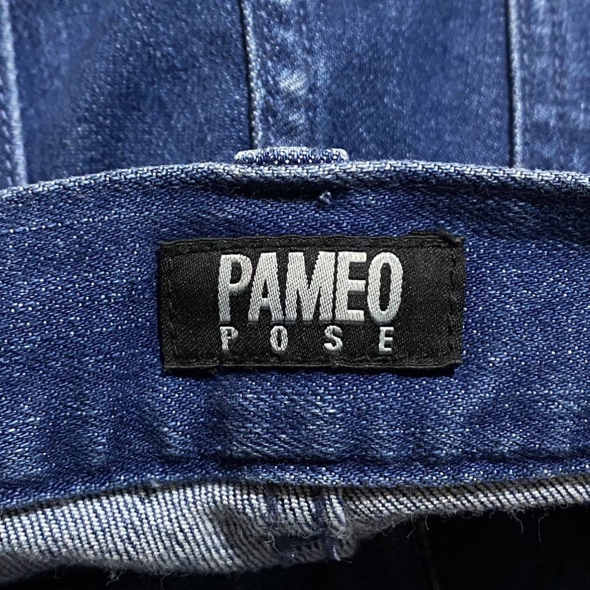 PAMEO POSE パメオポーズ サイドライン ストレッチ ベルボトム デニム パンツ ジーンズ サイズM_画像7