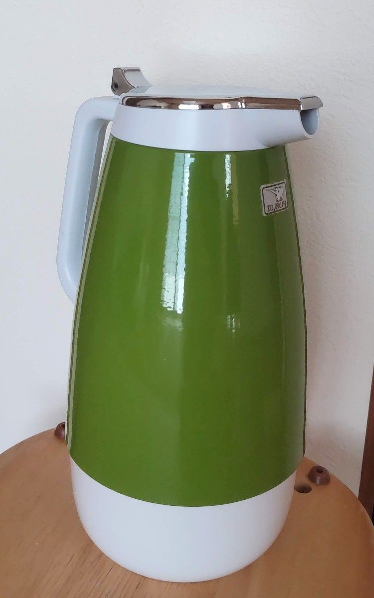 【象印】カラーポット　昭和レトロ　グリーン　SPR1000 サイドポット 魔法瓶