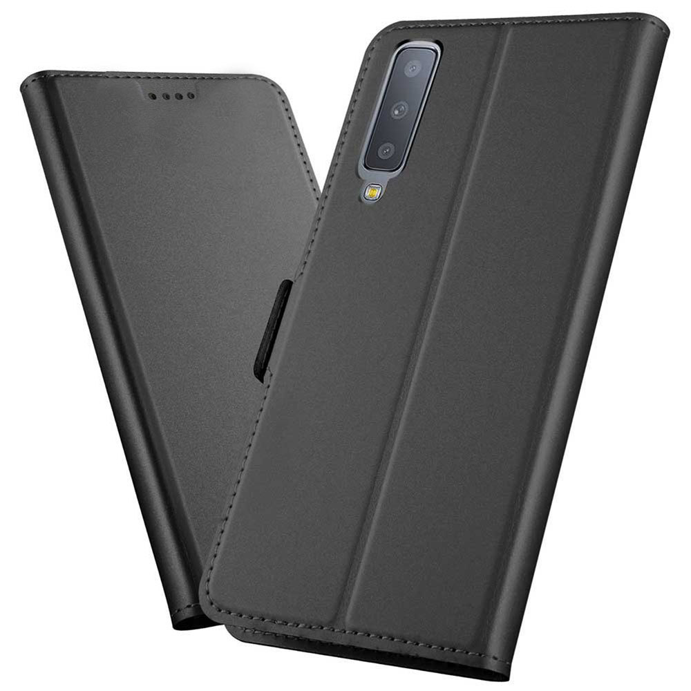 Galaxy A7 SM-A750C用 手帳型 PU＋TPU 保護ケース カード入れ付スタンド機能マグネット付 紺_画像2
