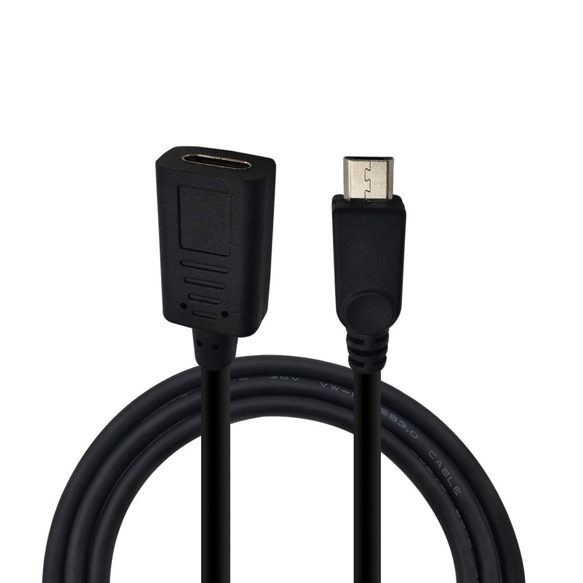 USB2.0 Micro USB to USB Type C変換ケーブル 20cm/Micro USB 5ピン-USB C アダプタ ケーブル オス－メス_画像3