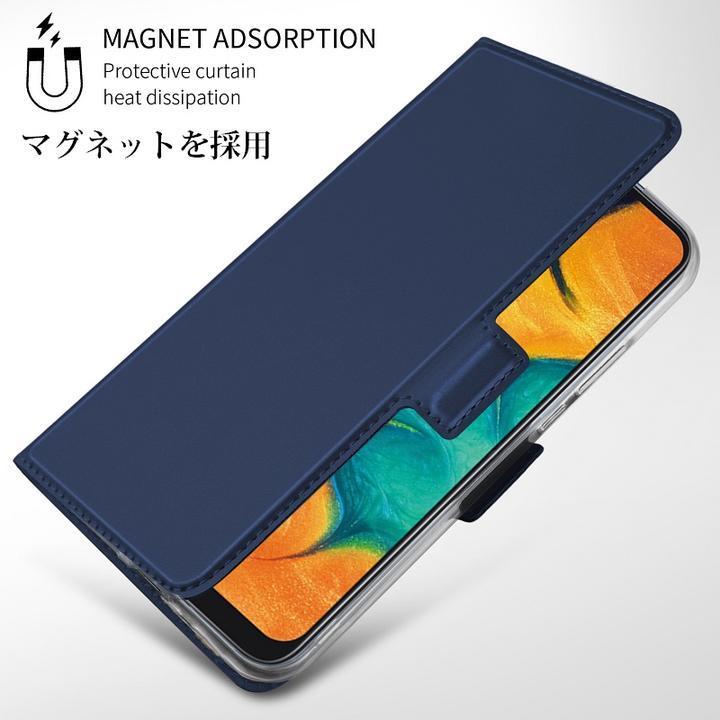 Galaxy A7 SM-A750C用 手帳型 PU＋TPU 保護ケース カード入れ付スタンド機能マグネット付 紺_画像6