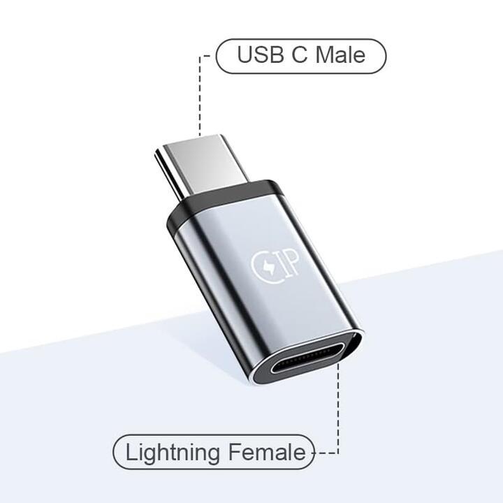 Lightning-USB Ｃメス 充電、データ アダプタ 5V 2.1A オスーメス 3cm Type Cを持つiPhone 15シリーズ/iPadなど対応 ストラップ孔ありの画像2