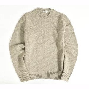 新着 新品 Gran Sasso グラン サッソ 秋冬 セーター air wool ニット 織り柄イタリア製 ベージュ 52 409_画像1
