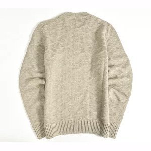 新着 新品 Gran Sasso グラン サッソ 秋冬 セーター air wool ニット 織り柄イタリア製 ベージュ 52 409_画像2