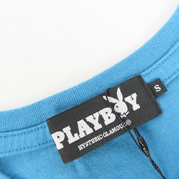 ☆【未使用】HYSTERIC GLAMOUR×PLAYBOY/ヒステリックグラマー×プレイボーイ Tシャツ ブルー 12173CT02270 S /LPL_画像3