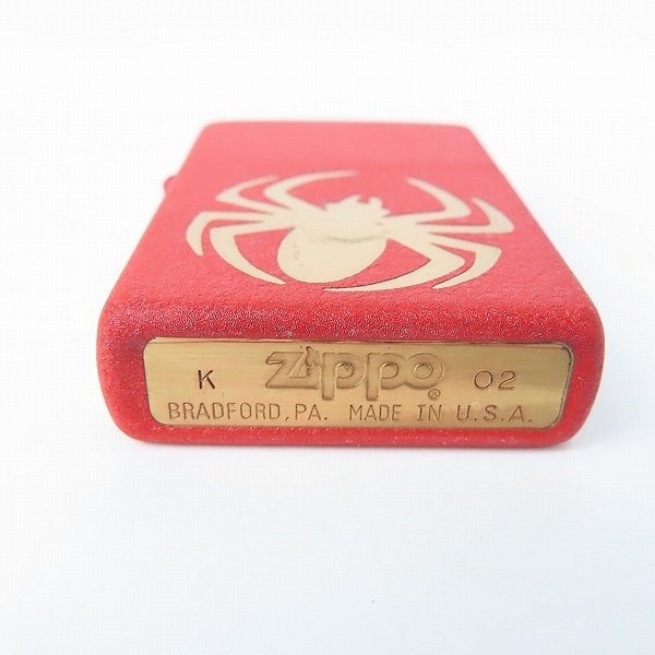 ZIPPO/ジッポー 蜘蛛/クモ/スパイダー 片面デザイン レッド 2002年製 /LPL_画像3