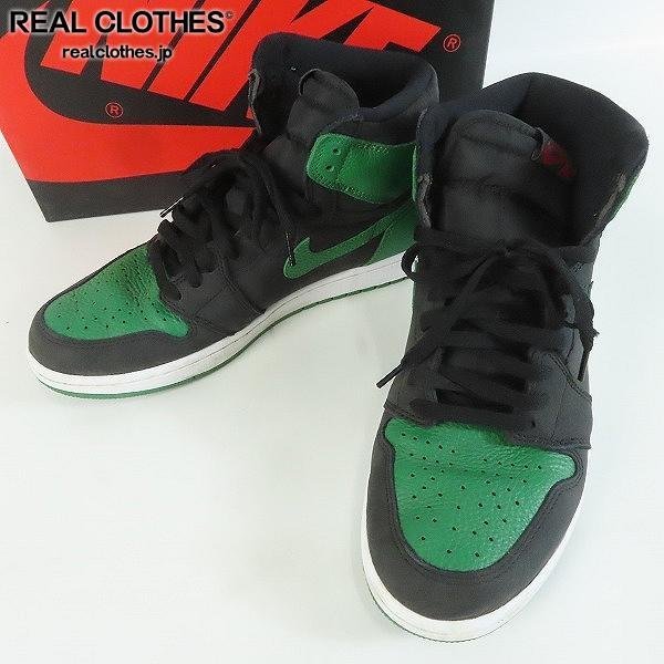 NIKE/ナイキ AIR JORDAN 1 RETRO HIGH OG/エアジョーダン1 ブラック/パイングリーン 555088-030 /28.5 /080_詳細な状態は商品説明内をご確認ください。