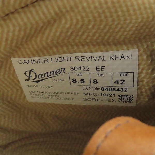 DANNER/ダナー DANNER LIGHT REVIVAL KHAKI/ダナーライト リバイバル カーキ 30422 /8.5 /080_画像6