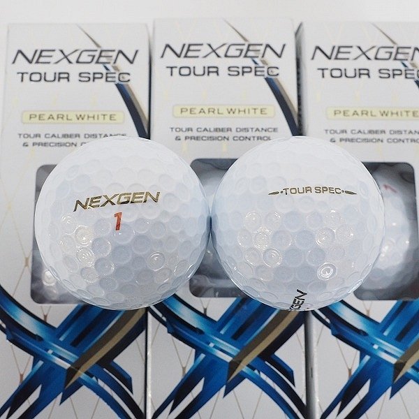 【未使用】NEXGEN/ネクスジェン TOUR SPEC ゴルフボール PEARL WHITE/パールホワイト 3スリーブ/9個 /000_画像2