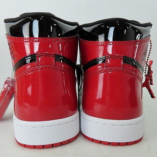 【未使用】NIKE/ナイキ AIR JORDAN 1 RETRO HIGH OG PATENT BRED/パテント ブレッド 555088-063/26.5 /080_画像2