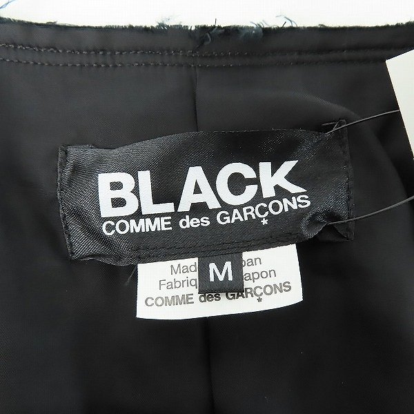 ☆(3)【未使用】BLACK COMME des GARCONS/ブラックコムデギャルソン ノーカラーコート 1F-J004-052-1-4/M /080_画像3