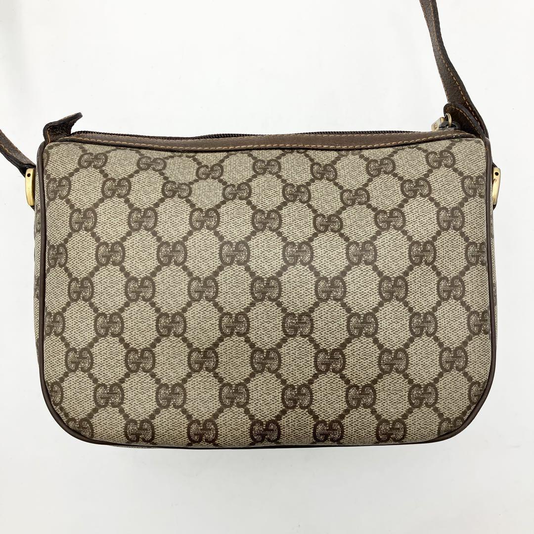 149 1円 極美品 GUCCI グッチ ショルダーバッグ GG シェリーライン レザー ベージュ レディース メンズ 斜め掛け ブラウン_画像2