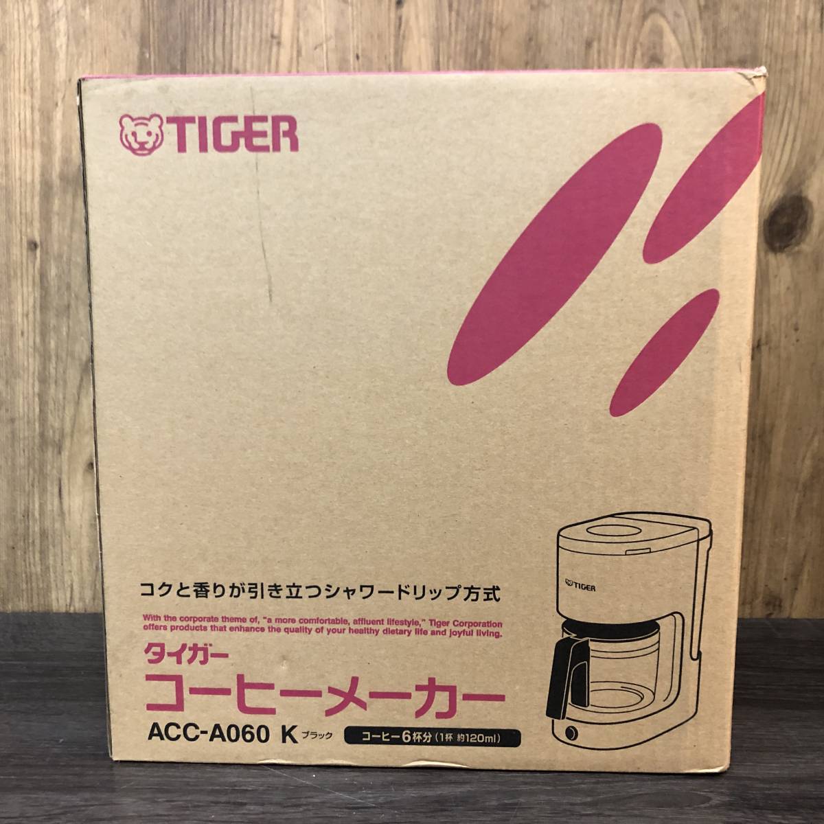 tu106 【未使用】 タイガー コーヒーメーカー ACC-A060 K ブラック 2017年製_画像1