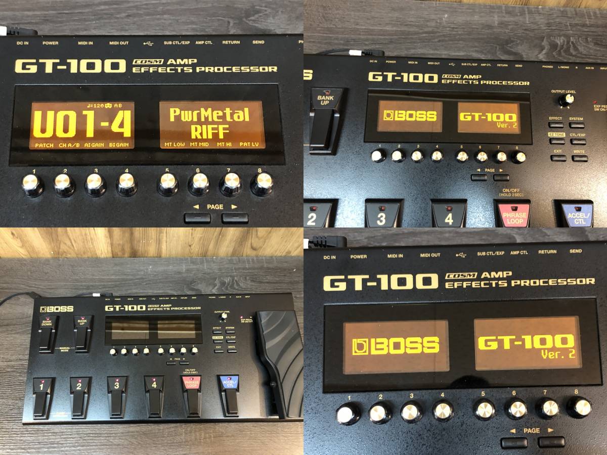 tu095　BOSS GT-100 COSM Amp Effects Processor ギター用マルチエフェクター 現状品（通電起動のみ確認）_画像10