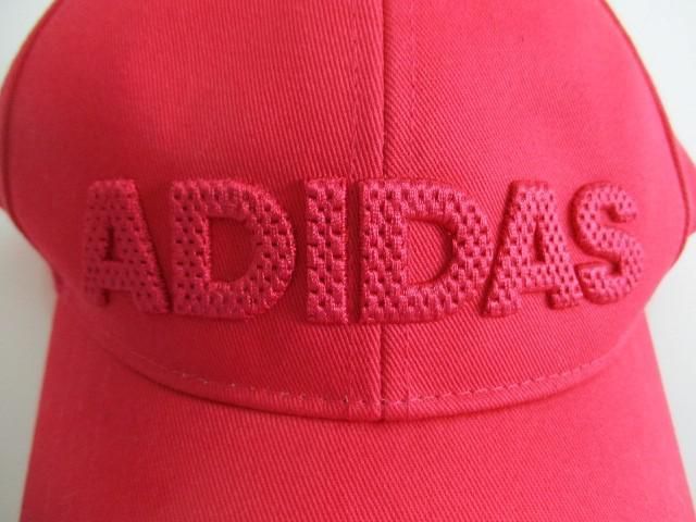 優良品 アディダス adidas 帽子 キャップ ロゴキャップ OSFW 赤 レッド_画像8