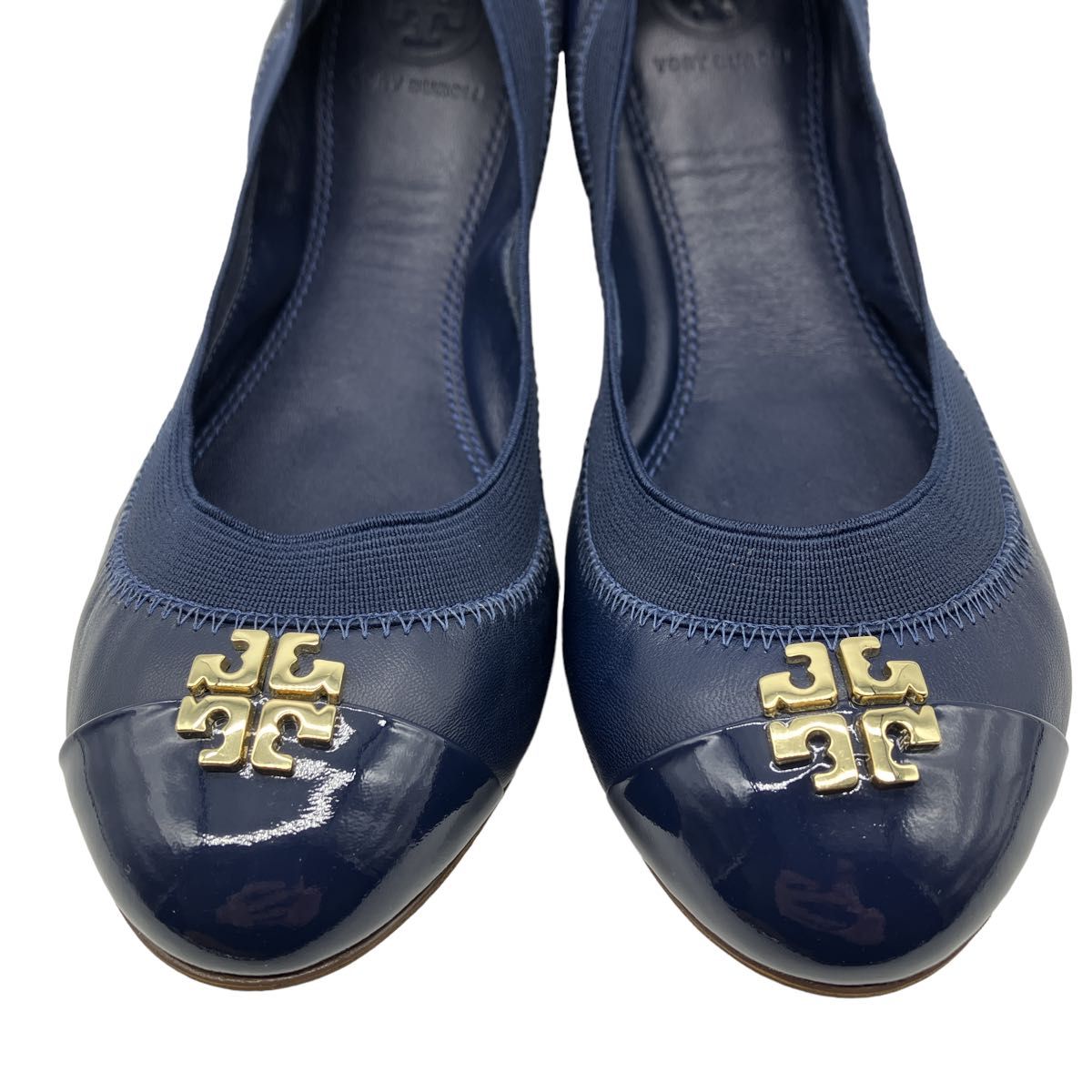 未使用品TORY BURCH トリーバーチ　バレエシューズ　23.5㎝　箱付　 ネイビー