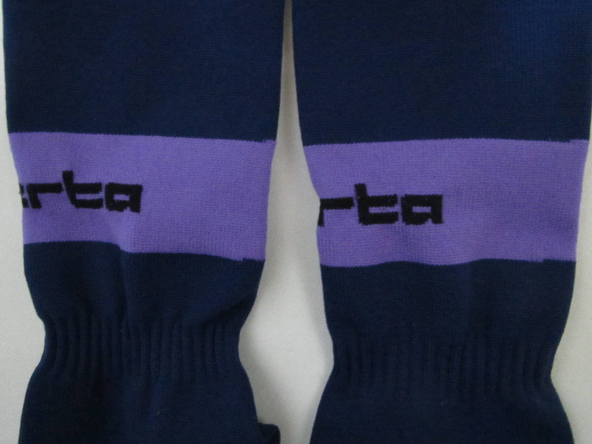 A 中古 Liberta リベルタ サッカースクール M 19 21 22cm ソックス 靴下 子供用 紫 紺 ネイビー パープル_画像4