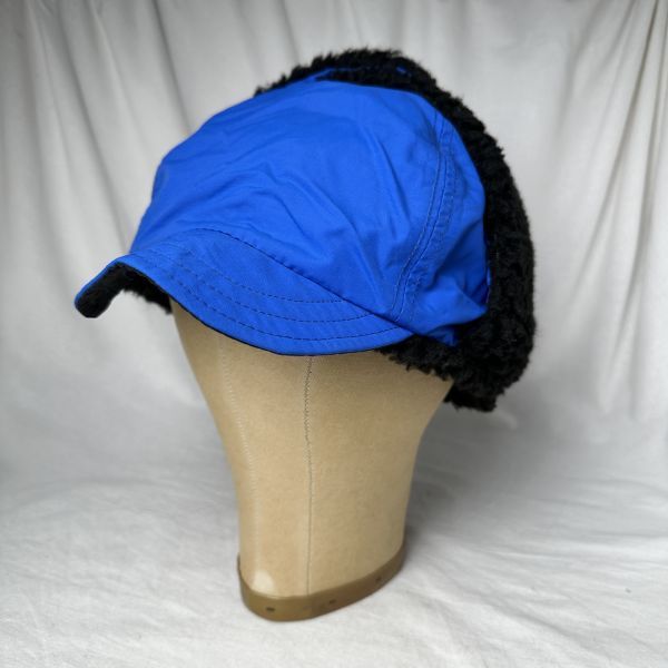 90s Columbia USA made year flap boa fleece cap L/XLto trumpet - hat Pilot ear present . Colombia 80s Vintage blue 
