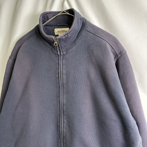 90s L.L.Bean フェード ジップ スウェット ジャケット M ナス紺 ボア フリース ボロ グランジ エルエルビーン 80s 00s オールド ビンテージ_画像6