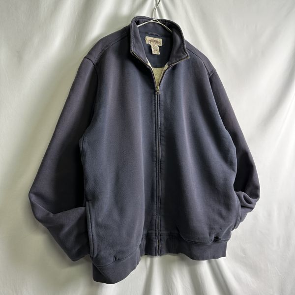 90s L.L.Bean フェード ジップ スウェット ジャケット M ナス紺 ボア フリース ボロ グランジ エルエルビーン 80s 00s オールド ビンテージ_画像3