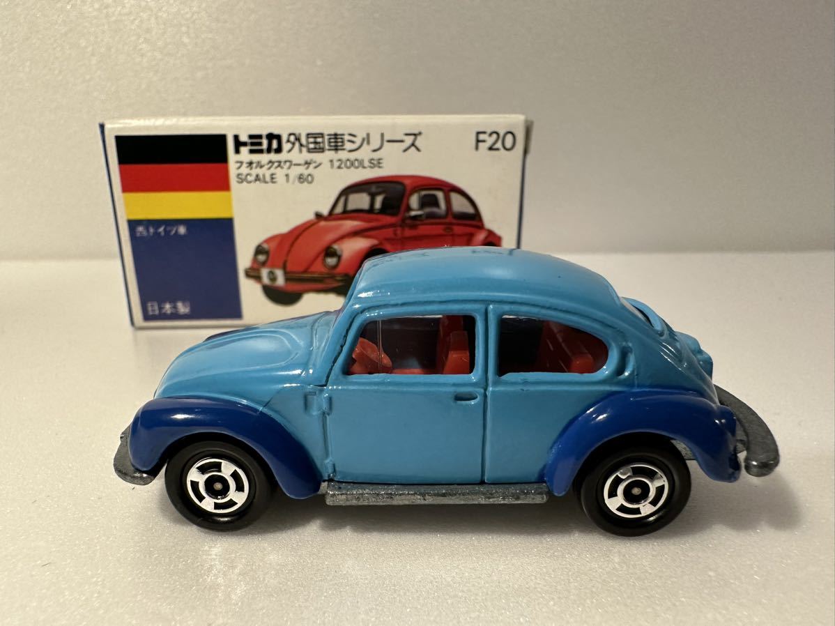 トミカ フォルクスワーゲン 1200LSE 外国車シリーズ　F20西ドイツ車　絶版 青箱 日本製　赤シート_画像2