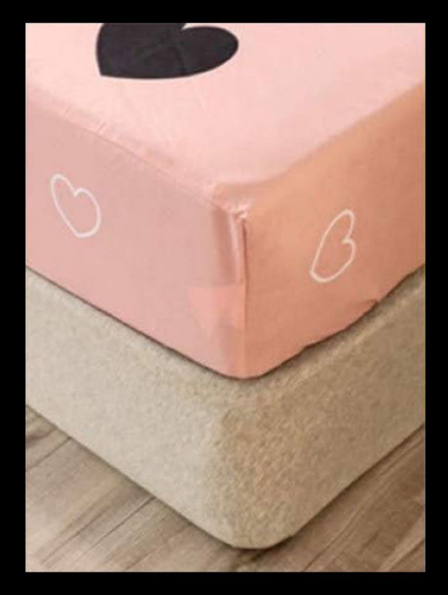 枕カバー&ボックスシーツ セミダブル ピンク ハート ベッドシーツ 枕カバー
