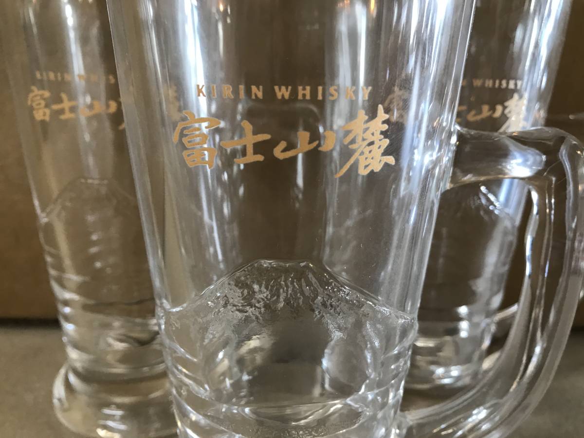 非売品 KIRIN WHISKY 「富士山麓」ロゴ入りジョッキ グラス 3脚セット 新品 未使用 レア 2023/10/02（ ＾ω＾）・・・№①_画像5