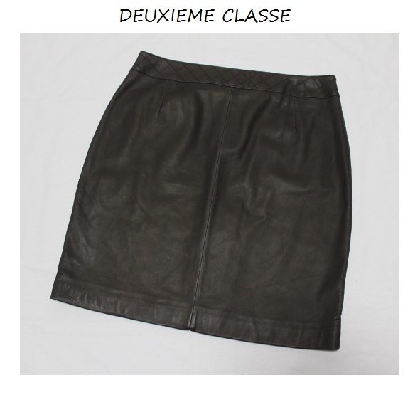 ドゥーズィムエムクラス Deuxieme Classe☆羊革ミニタイトスカート（38）／新品の画像2