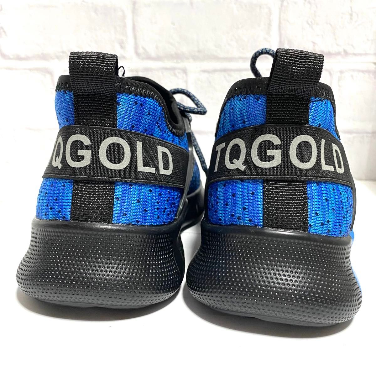 tqgold  安全靴 作業靴 鋼先芯 耐滑 踏抜き防止 軽量 通気性 ワークシューズ セーフティーシューズ　ブルー　23.5cm