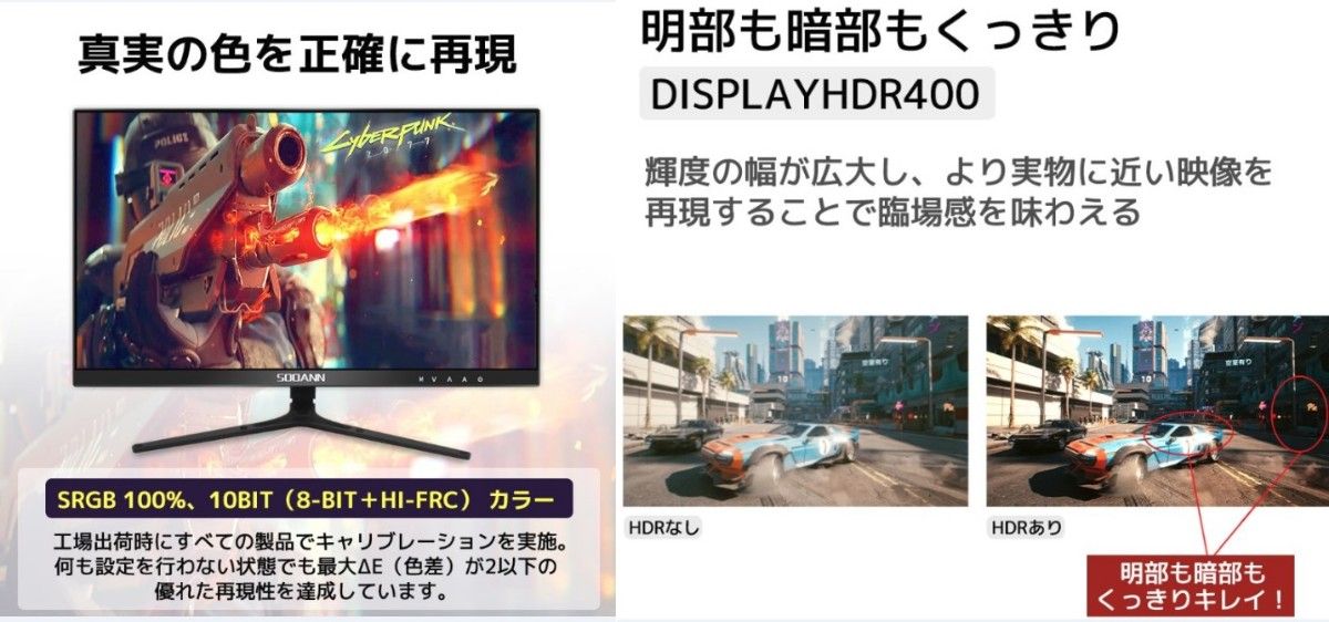 [新品] 27インチ 4K 60Hz ゲーミングモニター 非光沢 IPS