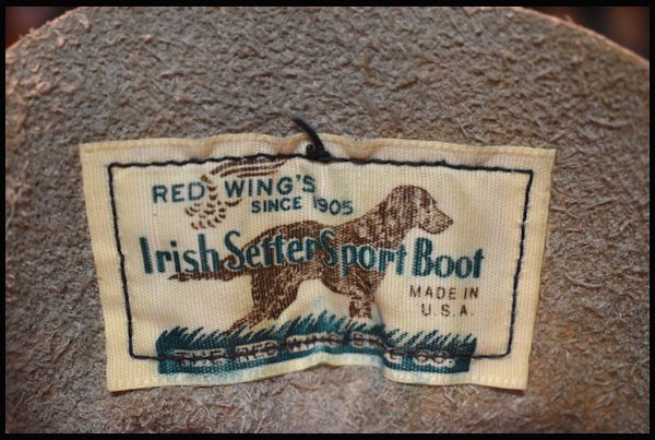 [12B superior article old dog tag square stitch 83 year 10 month stamp ] Red Wing 877 Irish setter red tea Vintage boots HOPESMORE