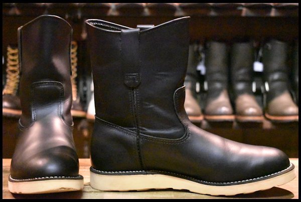 【10E 美品】レッドウィング 8169 ペコス 黒 ブラッククローム クッションソール プルオン ブーツ redwing pecos HOPESMORE_画像2