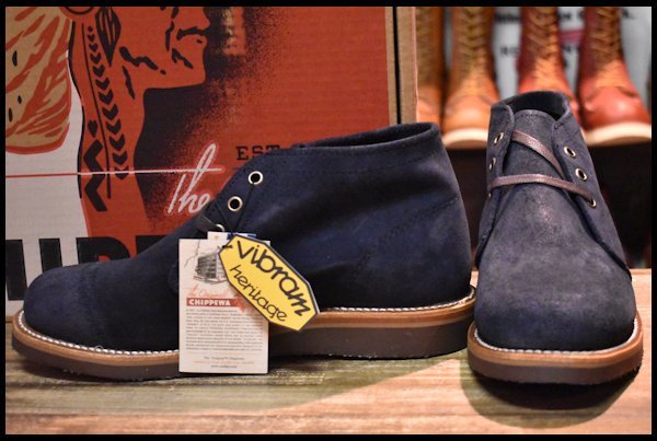 [7.5E box attaching unused embroidery . tag reissue ]Chippewa Chippewa chukka boots 1901G07 navy suede HOPESMORE