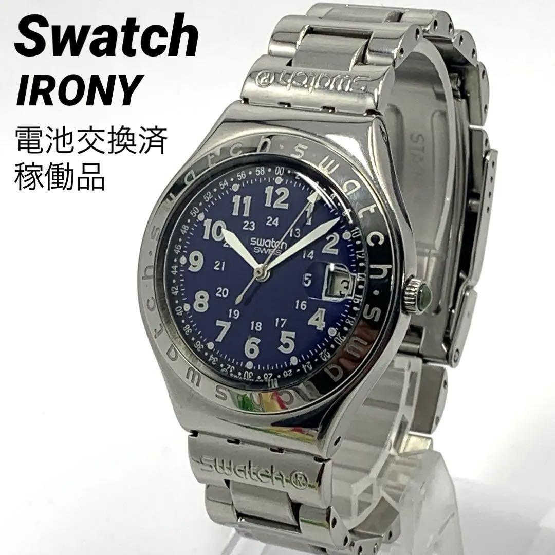 803 Swatch スウォッチIRONY メンズ腕時計デイト日付新品電池交換済