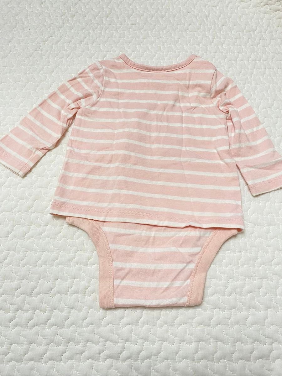 GAP baby  長袖 ボーダー トップス クルーネックピンク70サイズ美品