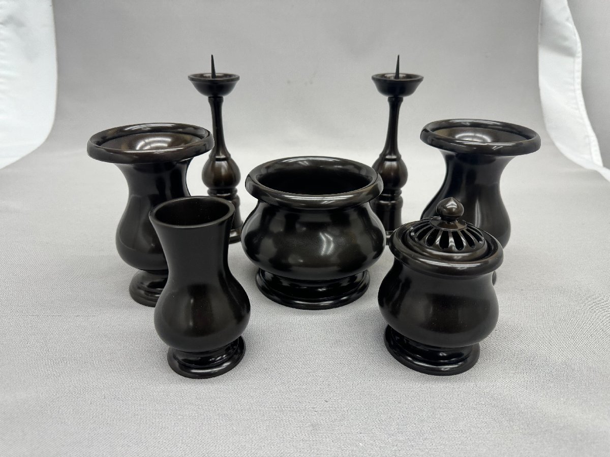 倉庫整理品】在家用七具足 四寸 ②-⑧ №21 倉庫整理品】在家用七具足 四寸 ②-⑧ №21
