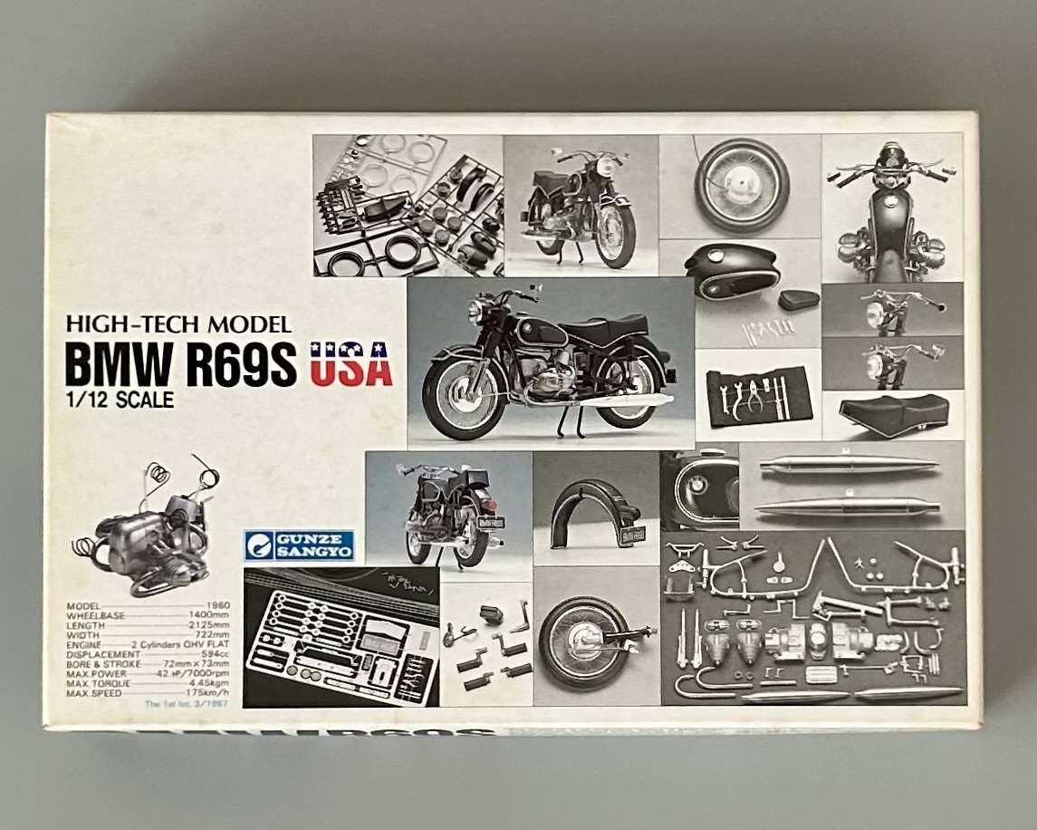 グンゼ産業 ハイテックモデル（HIGH-TECH MODEL）「1/12 BMW R69S USA」未組立品_画像1