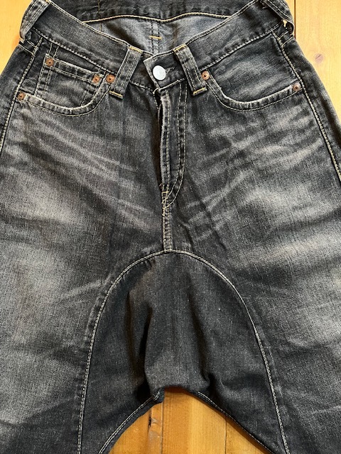 ★O-32★古着 Levi's 909　①★W30 サルエル★ブラックデニム★送料無料!!