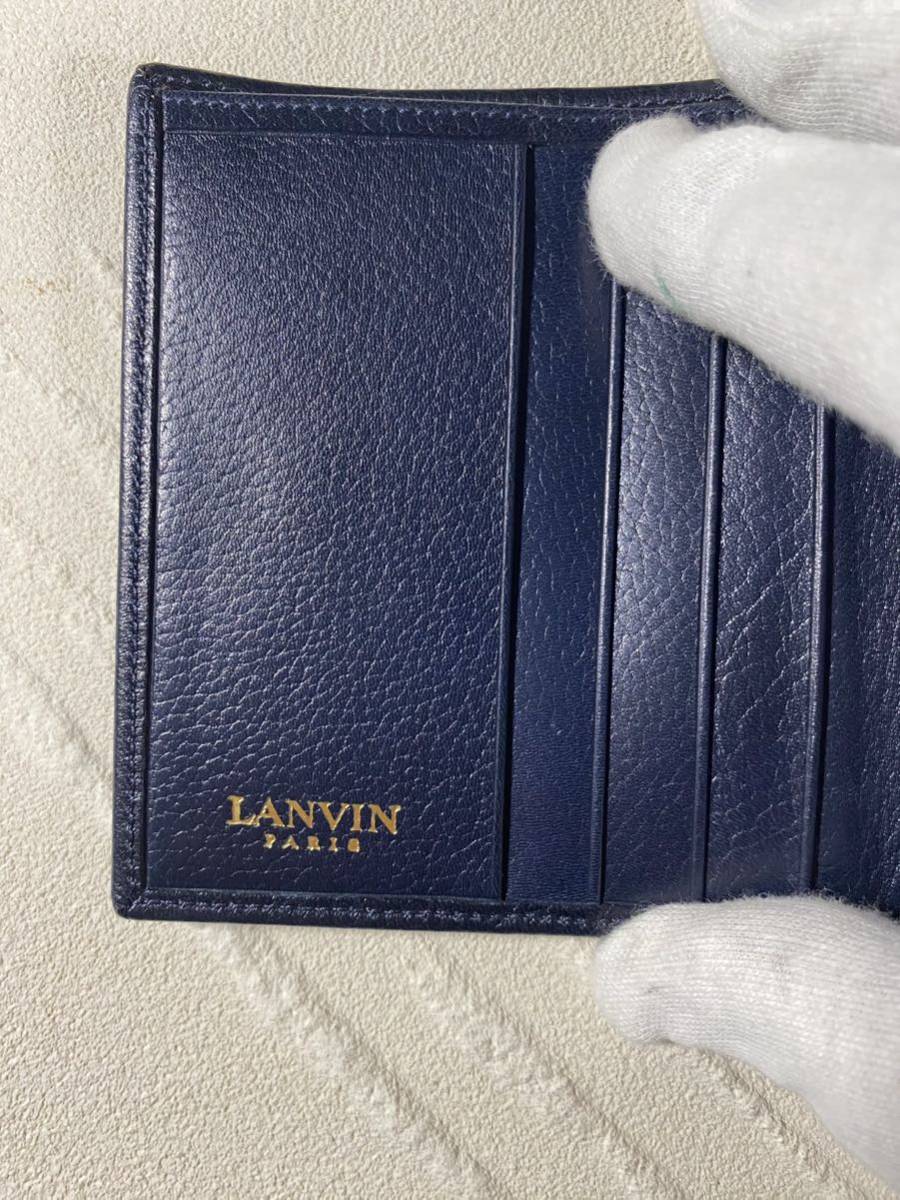 LANVIN ランバン 折り財布　ブラックレザー小銭入れウォレット _画像3