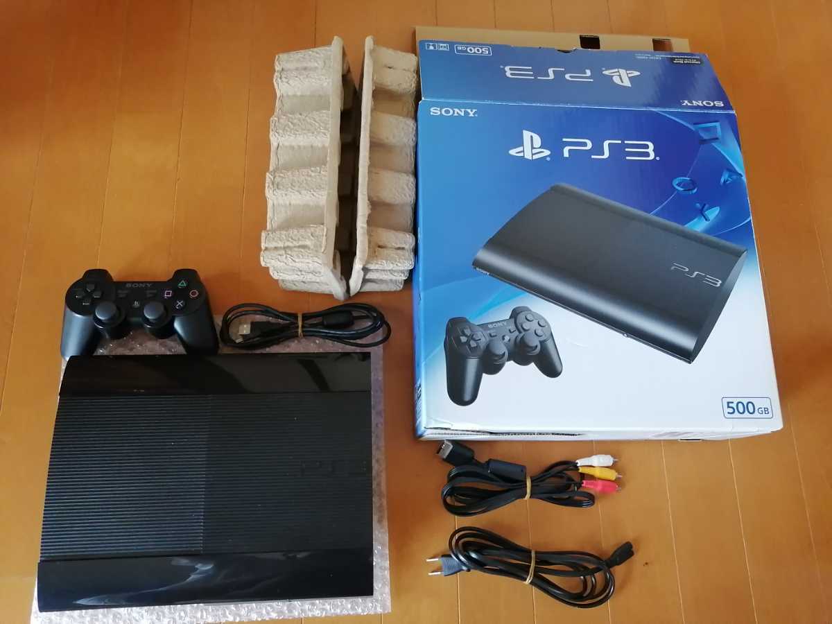 良品 PS3本体 PlayStation3 PS3 チャコールブラック 500GB CECH-4300C プレイステーション3 SONY 動作確認済 最新アップデート済 送料無料