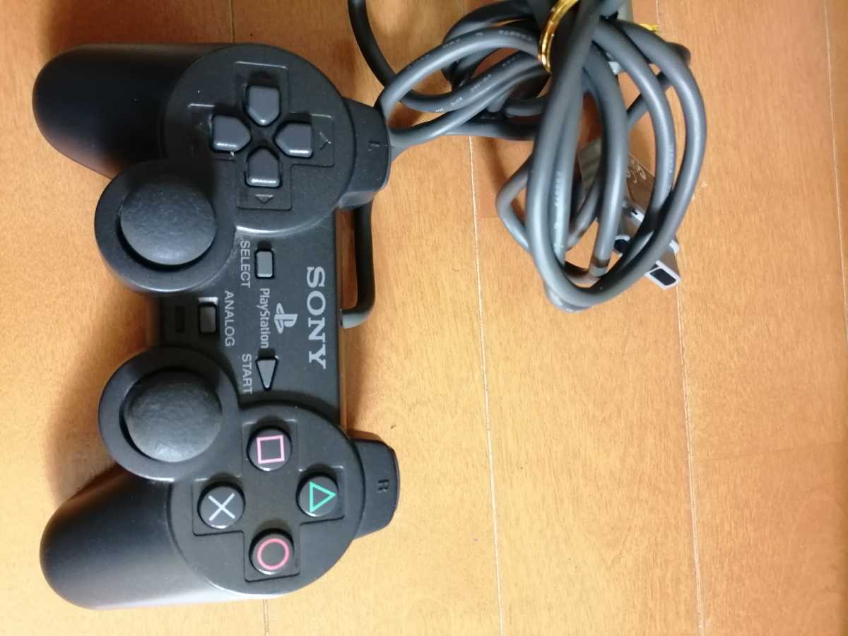 美品 使用感少 PS 純正コントローラー　ガンメタ DUALSHOCK SONY 動作確認済み デュアルショック プレステ　即決　PS1　レアカラー_画像1