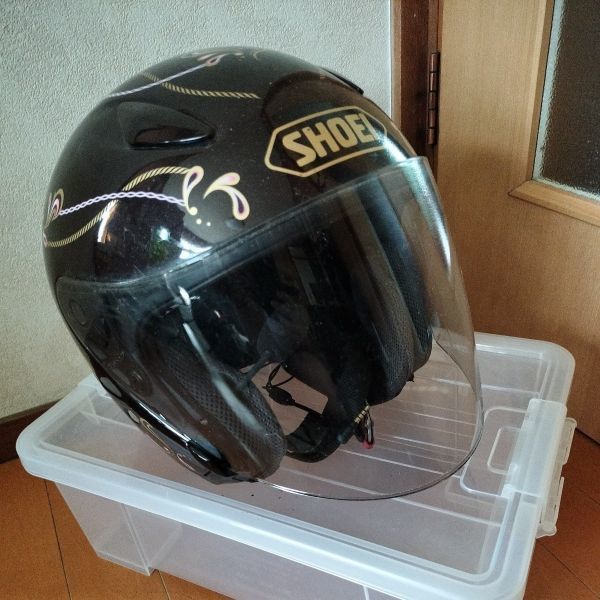 美品　SHOEI ショウエイ ジェットヘルメット サイズＳ 55センチ バイクヘルメット 　インカム配線有り レディース 　shoei j-stream_画像8