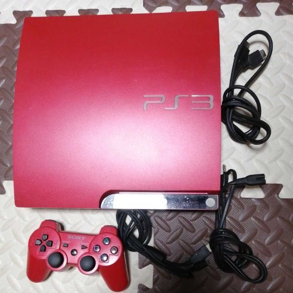 美品 動作良好 PS3 本体 スカーレット レッド320GB★cech3000b★赤 アカ scarlet red プレステ3 PlayStation3 プレイステーション3 HDMI付_画像1