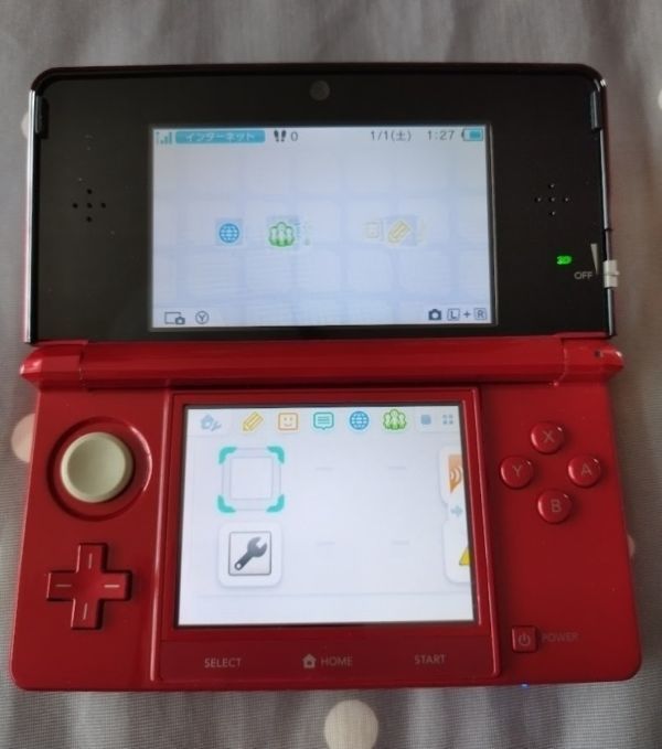 新古美品　Nintendo ニンテントー 3DS メタリックレット　動作確認済　3DS本体_画像7