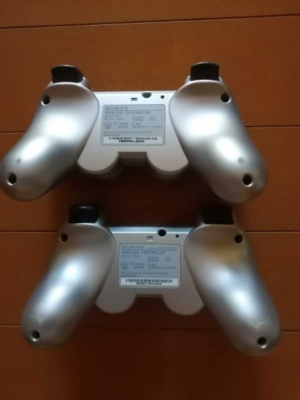  прекрасный товар PS3 Playstation3 PlayStation 3 SONY Sony оригинальный товар беспроводной контроллер DUALSHOCK3 2 шт. комплект серебряный рабочее состояние подтверждено 
